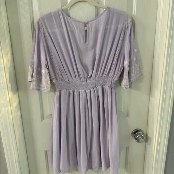 Lavender Embroidered Women's Dress - Picture 4 of 5
